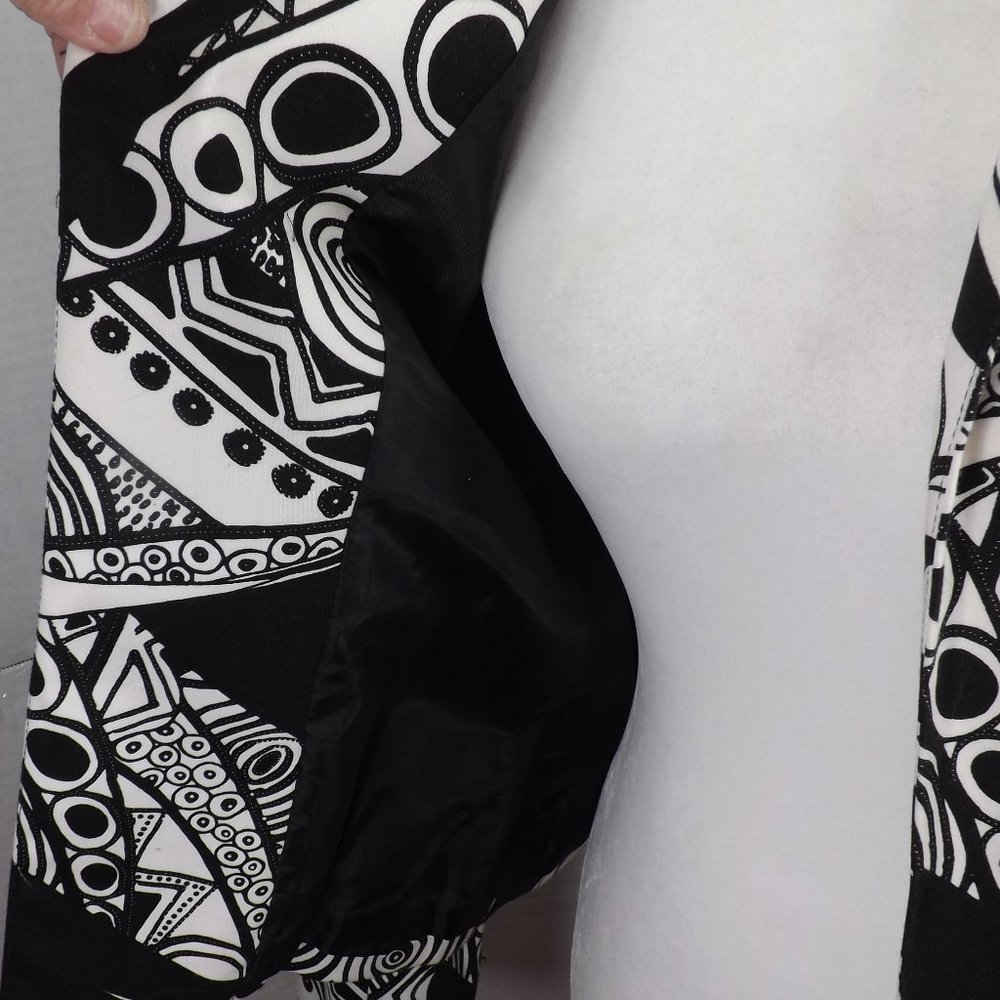 Harve Benard Holztman Petit Black & White Designs Open Cropped Jacket Blazer 10P - Picture 14 of 16